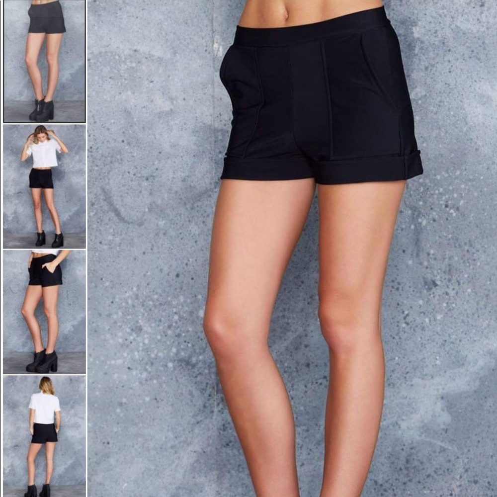 Black Cuffed Shorts - Black Milk - Size: M